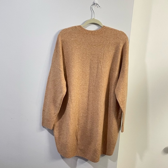 Universal Standard Melissa High Low Pullover Wool Mohair Knit Sweater Camel Tan - Picture 12 of 13